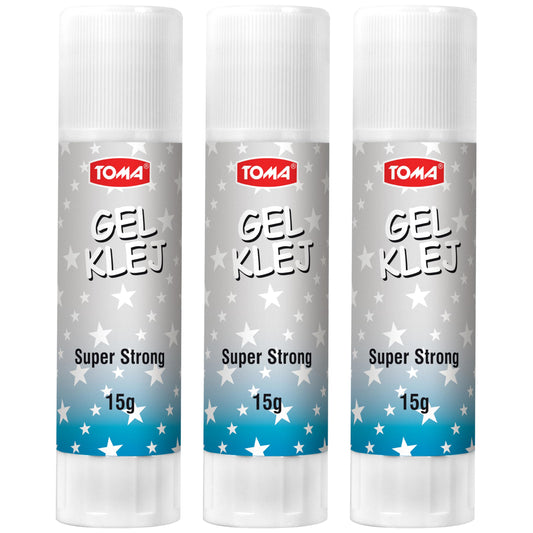 15 g Glue Sticks, Gel Glue Sticks, Clear, Washable, Non-toxic, Odourless, Ideal for School, Office, Everyday Use (Pack of 3)