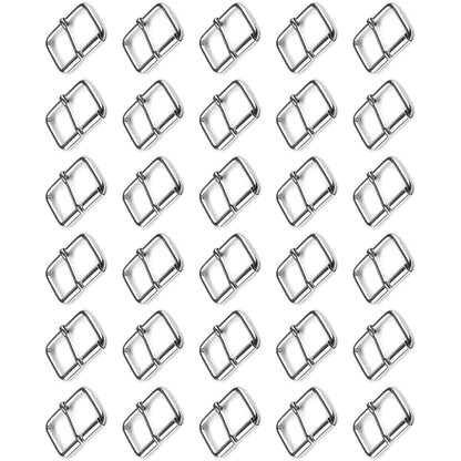 30 Pcs Buckles Set for 40 mm / 1.57" Webbing Strap, 30 x Belt Loops, Metal, Silver, Bag Making, Accessories, Straps, DIY, Crafts