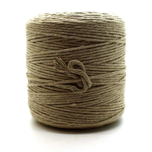Premium Beige Macrame Cord Twine, 100 m / 328 ft of 5 mm Thick Natural Cotton Thread Yarn Macrame Rope (Reel)