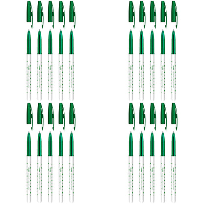 Ballpoint Pens, Smudge Free Ballpoint Pens, Extra Fine Point 0.5 mm, Ideal for School, Office, Everyday Use (Green, 20 Pens)