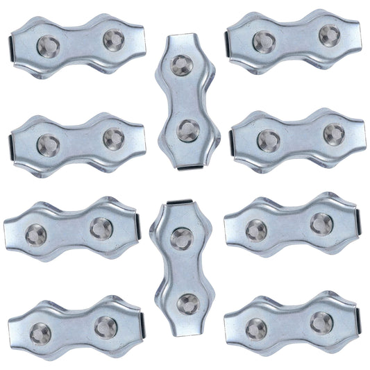 10 x 4 mm Electric Fence Wire Connector Rope Clip Duplex Bolt Cable Clamp Poly Electric Fencing Joint