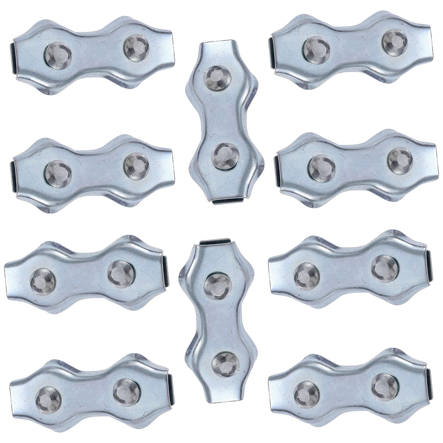 10 x 6 mm Electric Fence Wire Connector Rope Clip Duplex Bolt Cable Clamp Poly Electric Fencing Joint