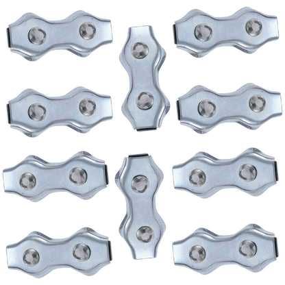 10 x 6 mm Electric Fence Wire Connector Rope Clip Duplex Bolt Cable Clamp Poly Electric Fencing Joint