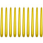 Tapered Dinner Candles, Pack of 10, Unscented, Long Burning Time, 24 cm / 19.45" (Gold, Metallic)