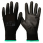 12 Pairs of Work Gloves, Heavy-Duty Nitrile Coated Protective Gloves, Secure & Anti-Slip Grip, Wear Resistant (Black, Medium)