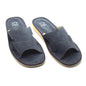 Men's Natural Suede Leather Slippers Shoes, Open Toe Comfortable Slip-On Sandals Mules for Gents (Grey, Size: 9.5 UK / 44 EU)