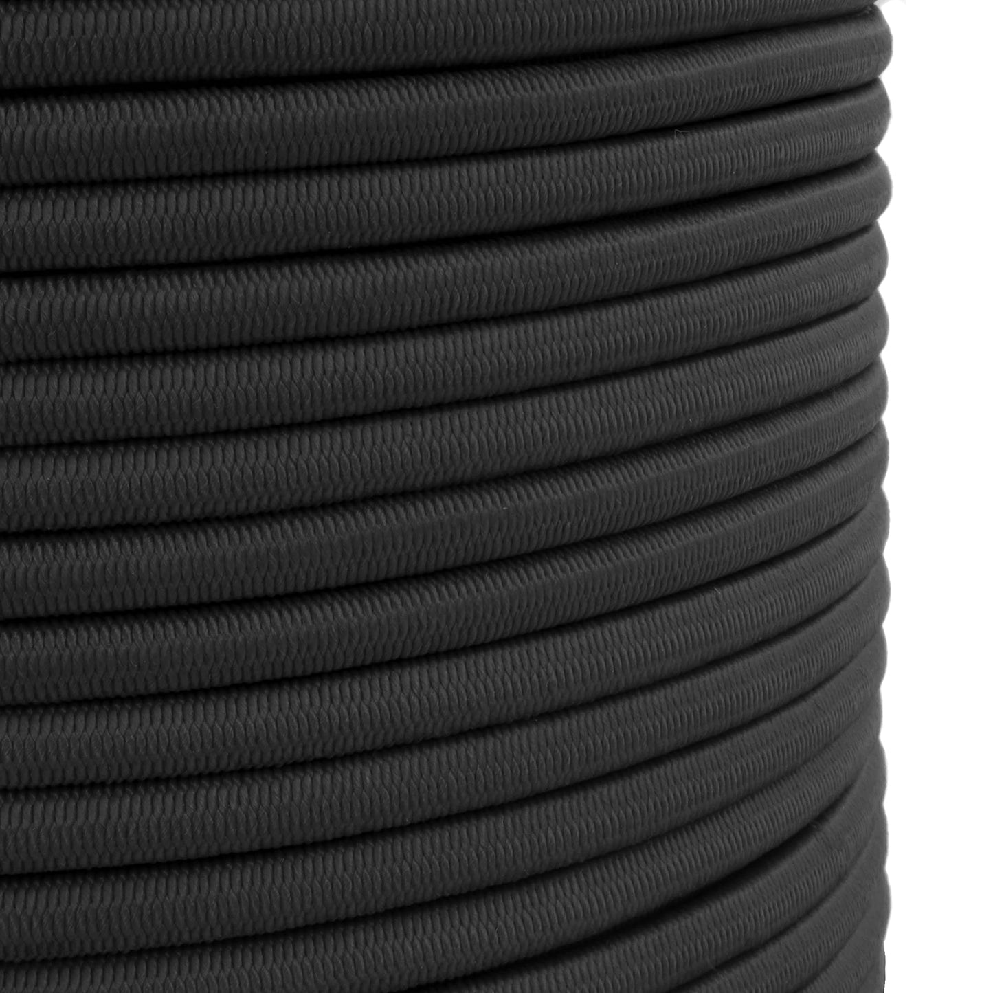 Black Bungee Cord - 10 m / 32 ft of 6 mm Bungee Rope, Shock Cord, Bungee Strap, Elastic Rope, Tie Down - Stretch at least 100%