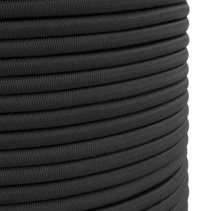 Black Bungee Cord - 10 m / 32 ft of 6 mm Bungee Rope, Shock Cord, Bungee Strap, Elastic Rope, Tie Down - Stretch at least 100%
