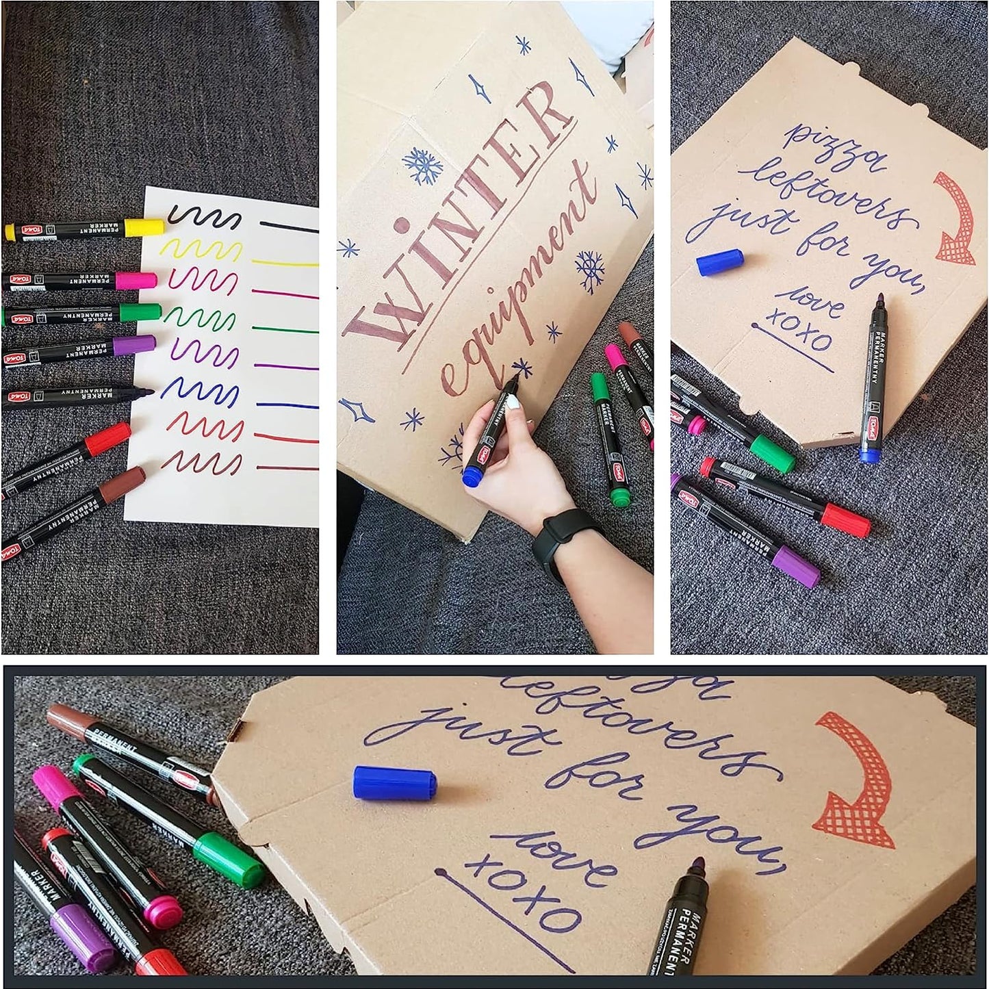 Yellow Permanent Marker Pen - Waterproof 2.0 mm Fibre Tip - Durable Writing Marker for Cardboard, Plastic, Metal, Glass, Wood