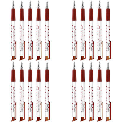 Ballpoint Pens, Retractable Smudge Free Pens, Extra Fine Point 0.5 mm, Ideal for School, Office, Everyday Use (Red, 20 Pens)