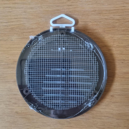 Brown Louvred Wall Vent Grille with Flyscreen and Screw Covers, 100 mm / 4 in, Air Ventilation Duct Cover with Flat Back