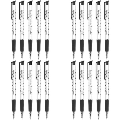 Ballpoint Pens, Retractable Smudge Free Pens, Extra Fine Point 0.5 mm, Ideal for School, Office, Everyday Use (Black, 20 Pens)
