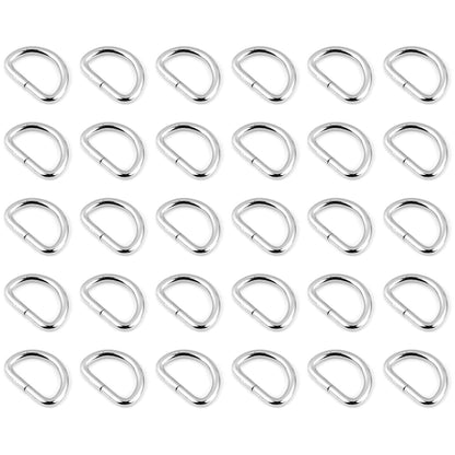 30 Pcs Buckles Set for 40 mm / 1.57" Webbing Strap, 30 x D Rings, Metal, Silver, Bag Making, Accessories, Straps, DIY, Crafts