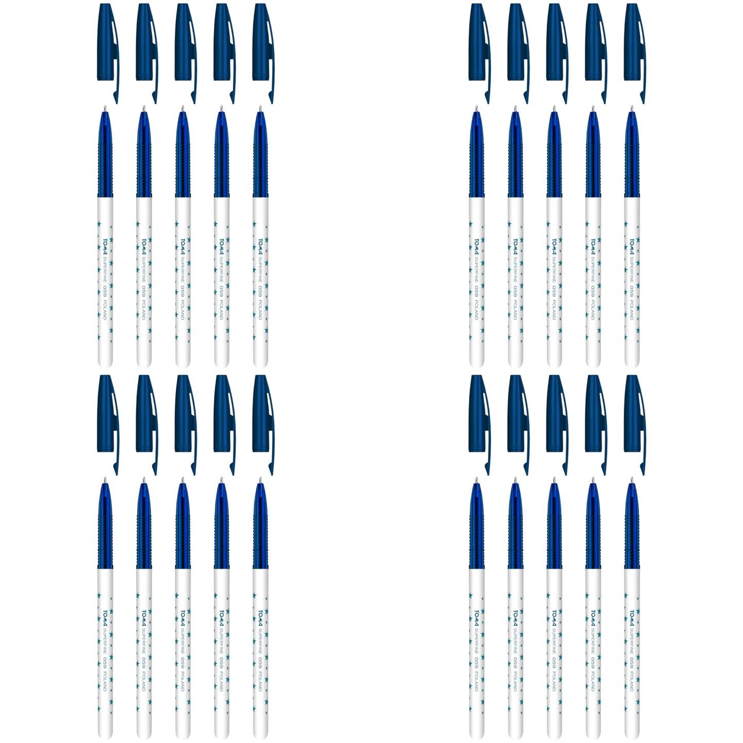 Ballpoint Pens, Smudge Free Ballpoint Pens, Extra Fine Point 0.5 mm, Ideal for School, Office, Everyday Use (Blue, 20 Pens)