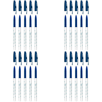 Ballpoint Pens, Smudge Free Ballpoint Pens, Extra Fine Point 0.5 mm, Ideal for School, Office, Everyday Use (Blue, 20 Pens)