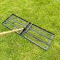 Steel Lawn Levelling Rake - 100 cm x 30 cm / 39" x 11" with Handle - Gardening Tool for Lawn Care, Mulch Spreading, Soil Grading