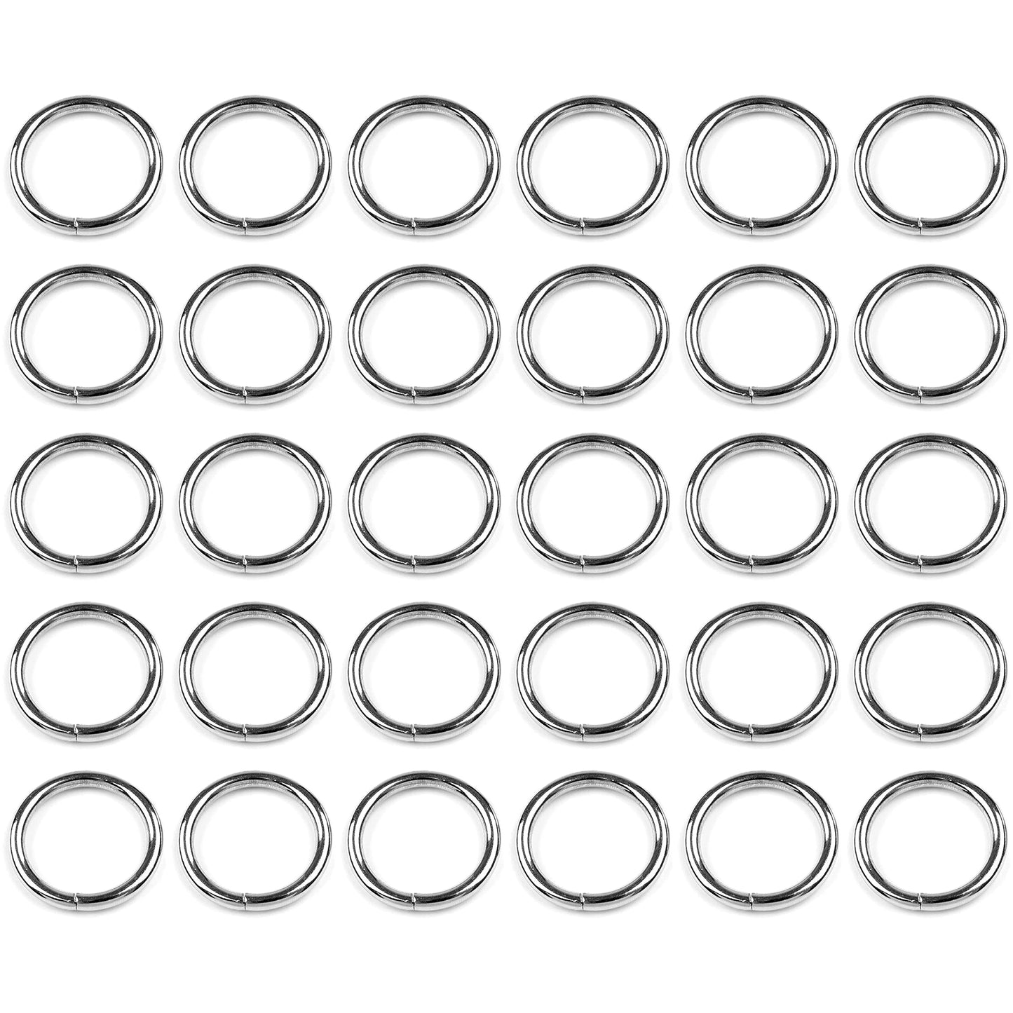 30 Pcs Buckles Set for 25 mm / 1" Webbing Strap, 30 x O Rings, Metal, Silver, Bag Making, Accessories, Straps, DIY, Crafts