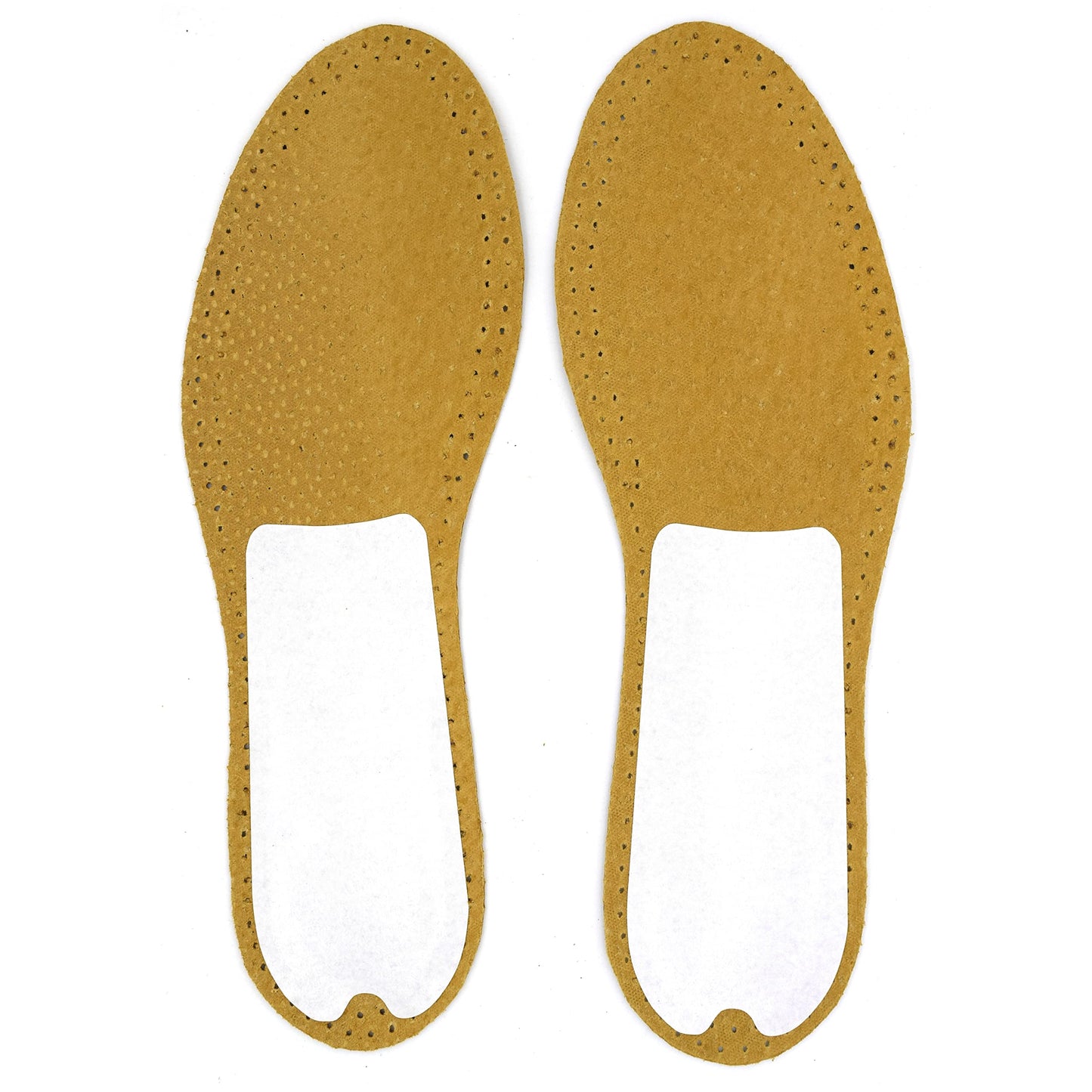 Leather Shoe Insoles Self-Adhesive Comfort Thin Leather Shoe Inserts (Brown, Size 7 UK / 41 EU)