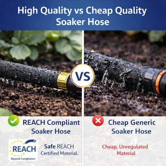 Soaker Hose, Porous Pipe, 50 m / 164 ft Long, REACH Compliant, Water Saving up to 70%