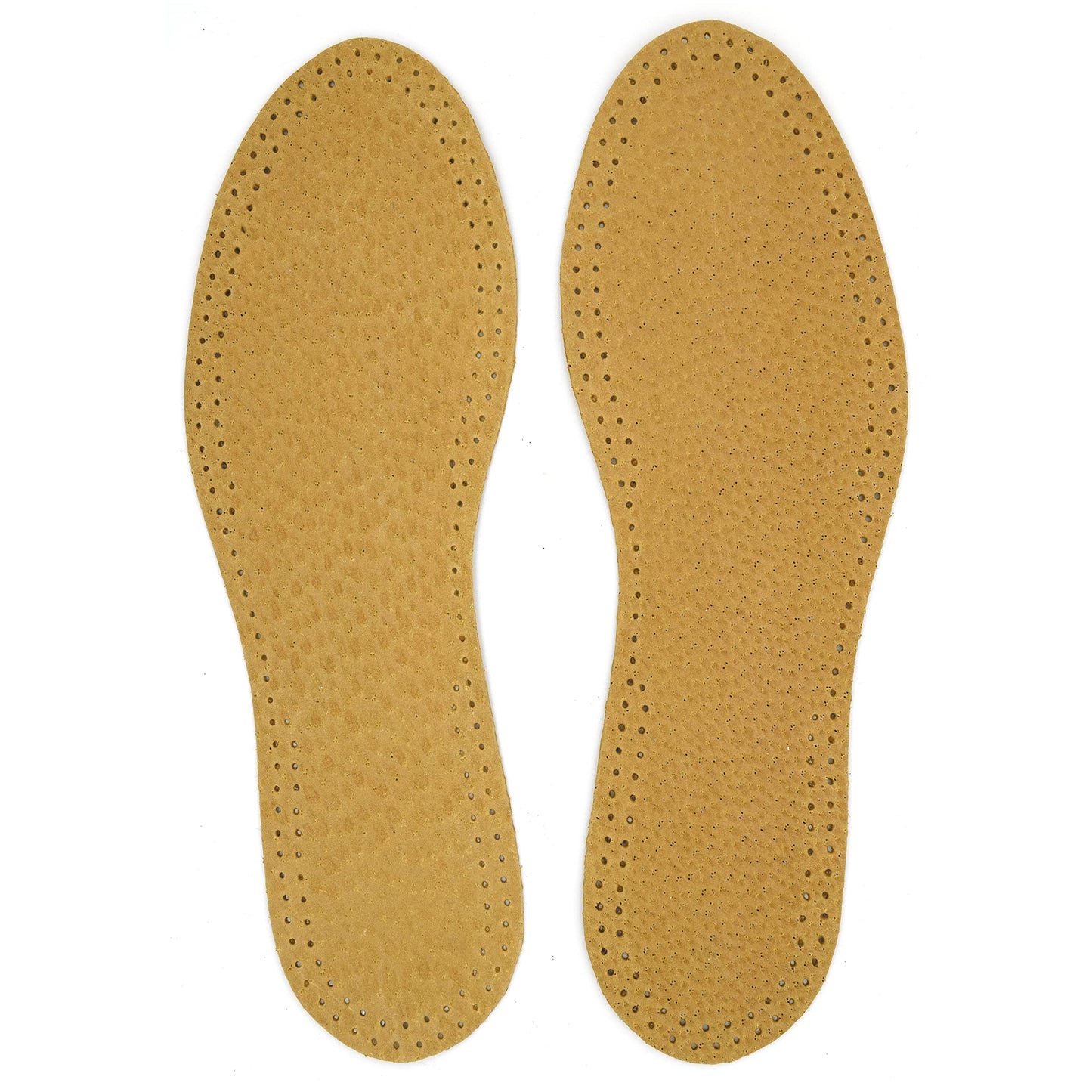 Leather Shoe Insoles Self-Adhesive Comfort Thin Leather Shoe Inserts (Brown, Size 3 UK / 36 EU)