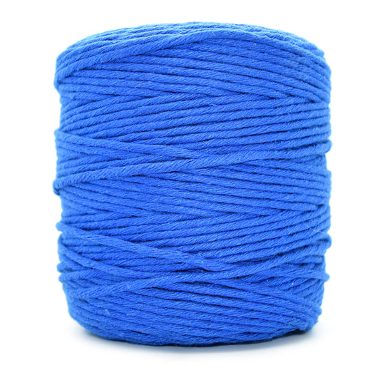 Premium Royal Blue Macrame Cord Twine, 200 m / 656 ft of 3 mm Thick Natural Cotton Thread Yarn Macrame Rope (Reel)