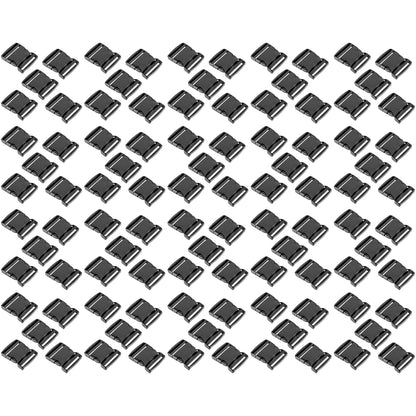 Side Release Buckles Clips for 50 mm / 2 inch Webbing Strap, Squeeze Fasteners, Black Delrin Plastic (Pack of 100)