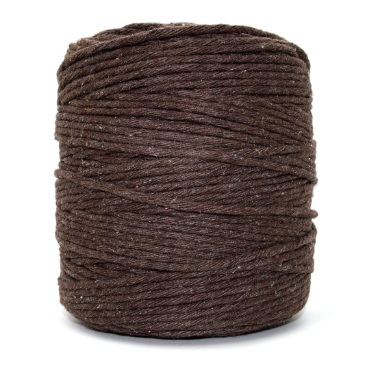 Premium Dark Brown Macrame Cord Twine, 200 m / 656 ft of 3 mm Thick Natural Cotton Thread Yarn Macrame Rope (Reel)