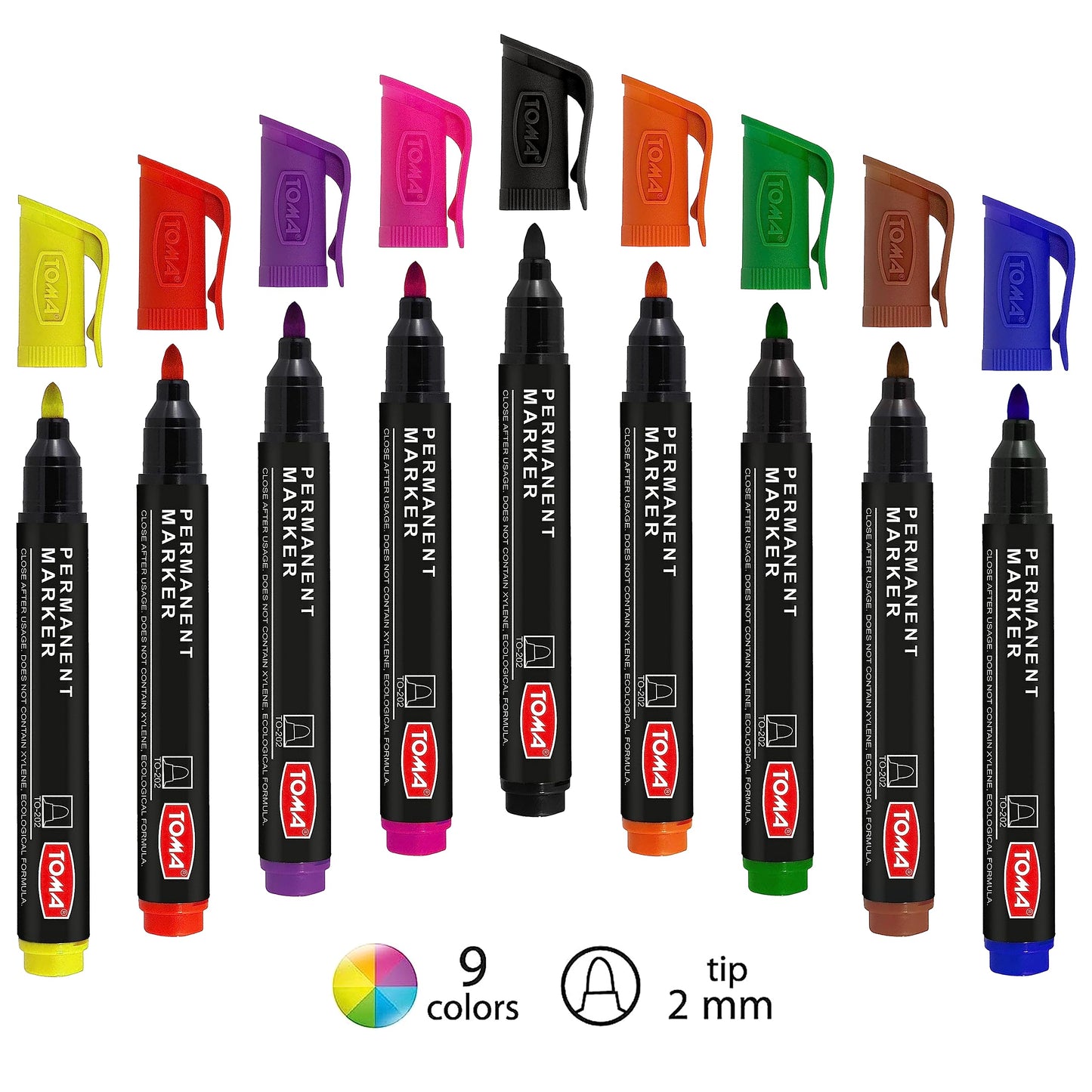 Yellow Permanent Marker Pen - Waterproof 2.0 mm Fibre Tip - Durable Writing Marker for Cardboard, Plastic, Metal, Glass, Wood