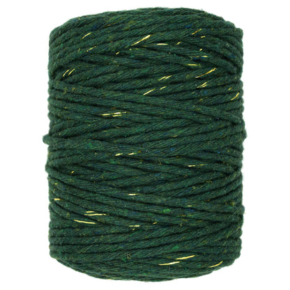 Macrame Cord Twine Natural Cotton String Craft Artisan Thread Twisted Macramé (Green with Gold Thread, 3 mm x 200 m / 656 ft)