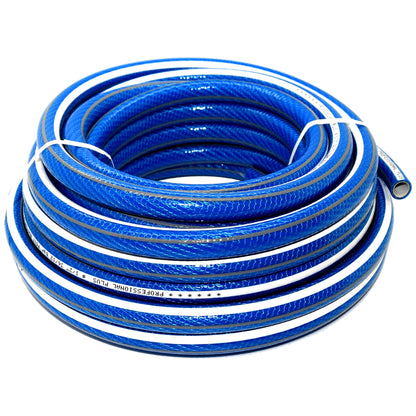 Garden Hose Pipe, 50 m / 164 ft Long, Premium Non-Kinking Reinforced 6 Layer Non-Toxic 1/2" Watering Irrigation Hosepipe (Blue)