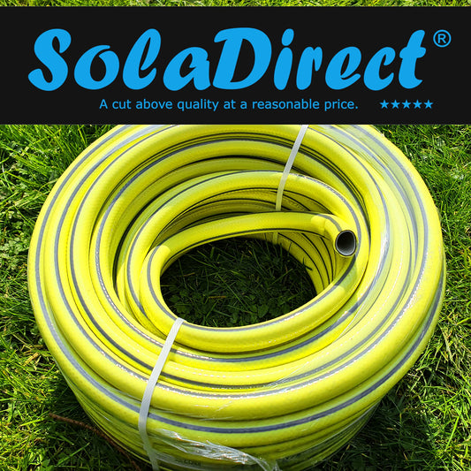 Garden Hose Pipe, 30 m / 98 ft Long, Reinforced 4 Layer Non-Toxic 1/2" Watering Irrigation Hosepipe, Phthalate Free (Yellow)