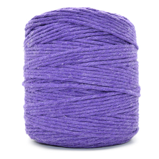 Premium Purple Macrame Cord Twine, 200 m / 656 ft of 3 mm Thick Natural Cotton Thread Yarn Macrame Rope (Reel)