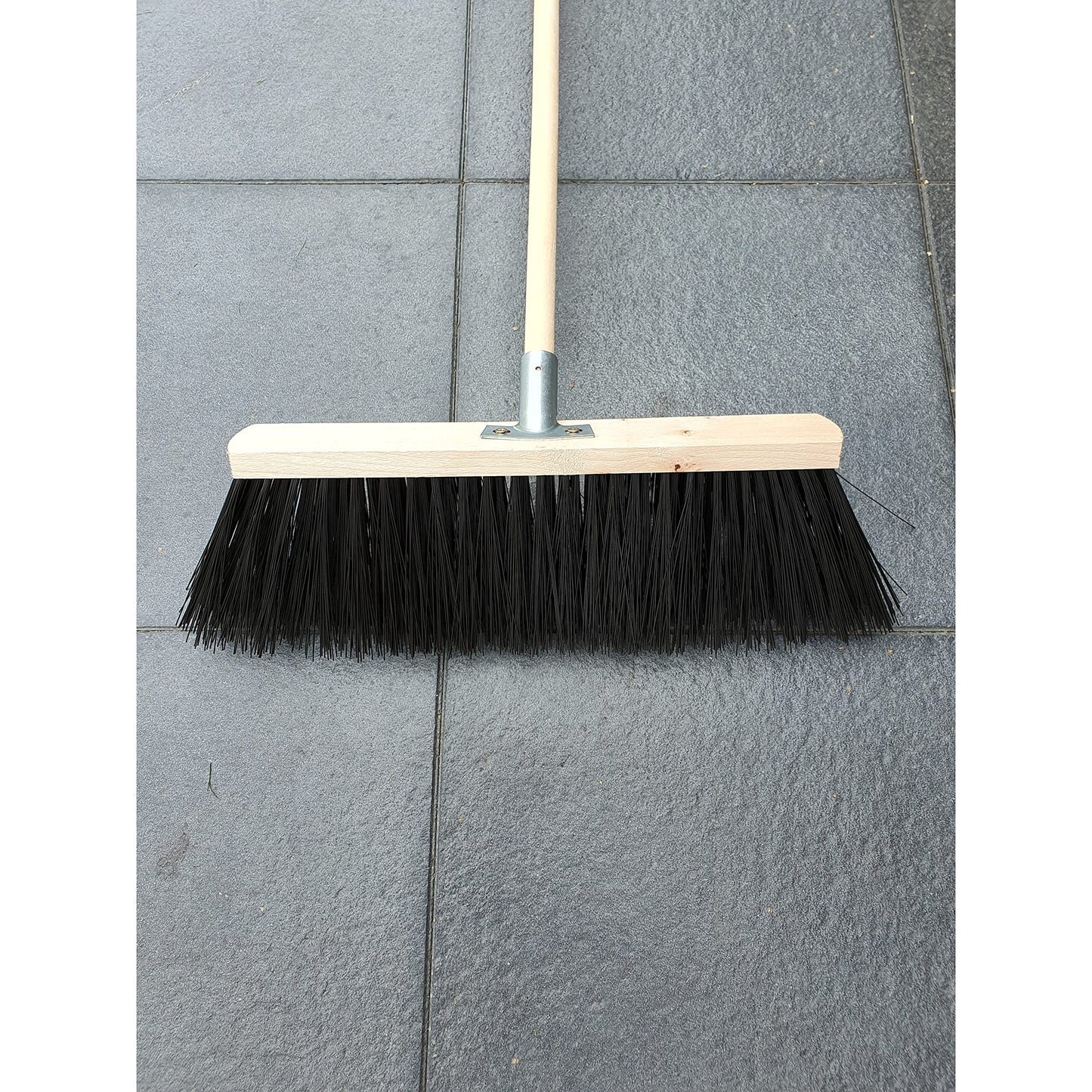 Traditional Wooden Broom with Extra Long Medium Soft Bristles (30 cm / 12 in, With Handle)
