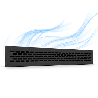 Rectangular Metal Ventilation Grille 460 x 45mm - Black Matt Colour - Air Vent Cover,  485 x 60mm Overall, 15mm Flange