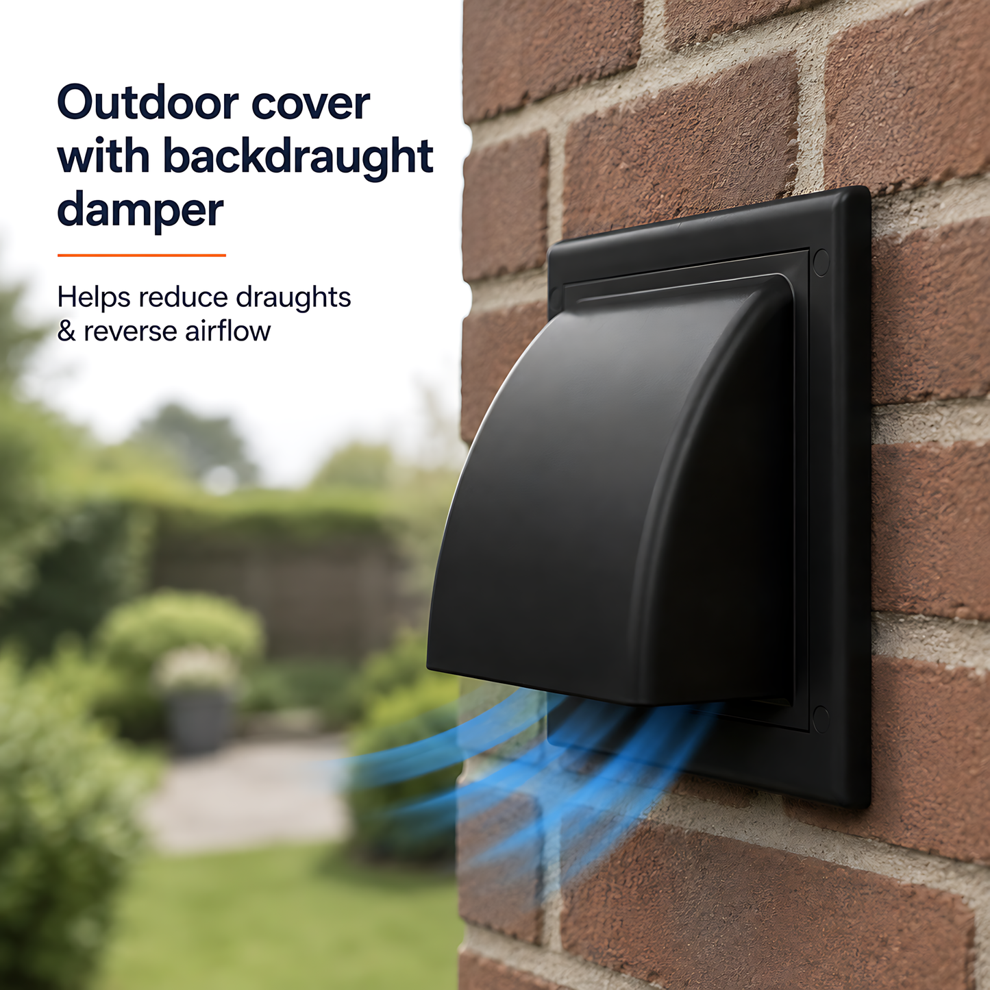 100mm Wall Vent Kit with 500mm Duct, Grille & Black Backdraught Cowl for Bathrooms, Kitchens, Toilets, Cloakrooms & Utility Rooms