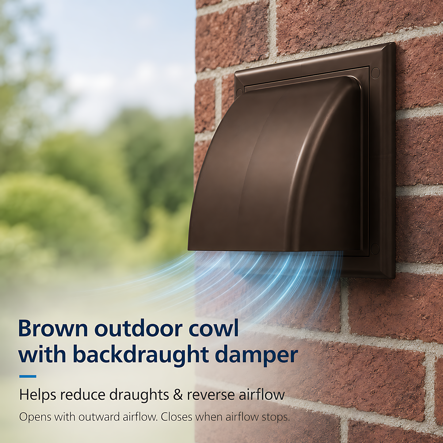 100mm Wall Vent Kit with 500mm Duct, Grille & Brown Backdraught Cowl for Bathrooms, Kitchens, Toilets, Cloakrooms & Utility Rooms