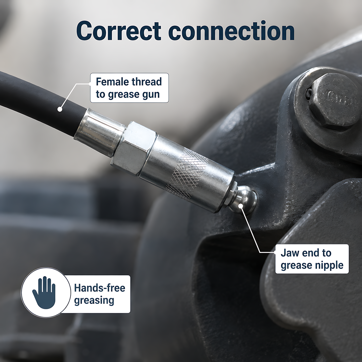 5 x Steel 4-Jaw Grease Gun Couplers Tips M10x1 for Hydraulic Grease Nipples for Cars, Tractors, Excavators, Agricultural Machinery
