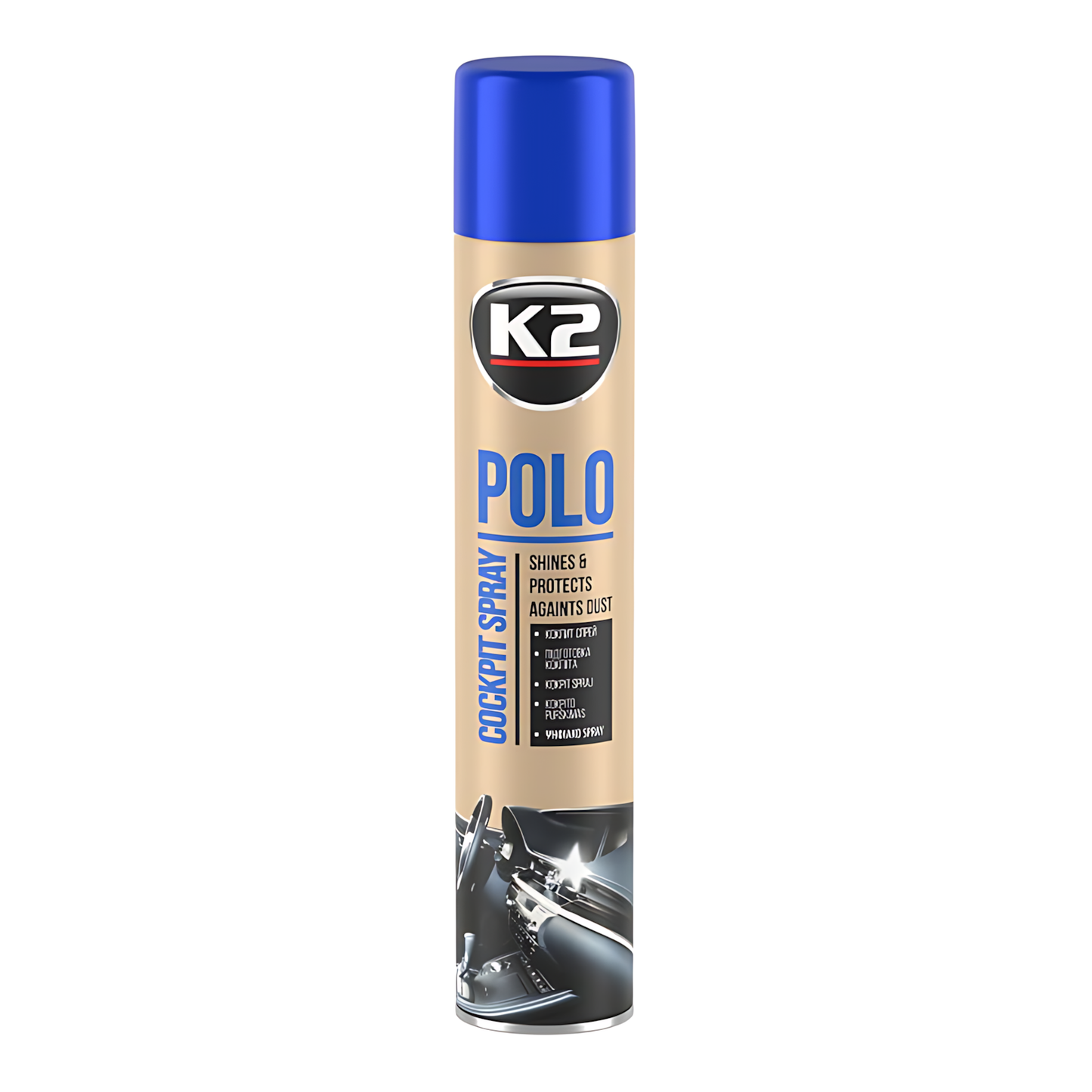 K2 Polo Cockpit Lavender Dashboard Cleaner 750ml - Car Interior Plastic and Rubber Care for Dashboard, Trim, Furniture