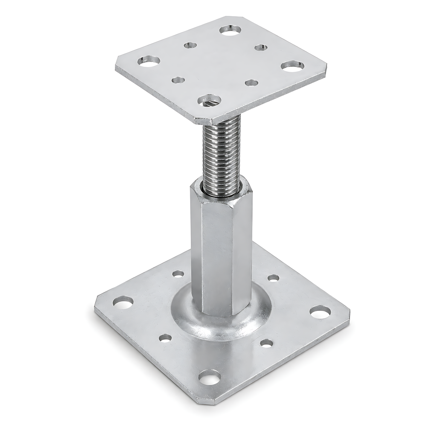 110-150mm Steel Adjustable Timber Post Base 80mm for Decking, Gazebos, Fences, Pergolas, Carports, Canopies, Garden Structures
