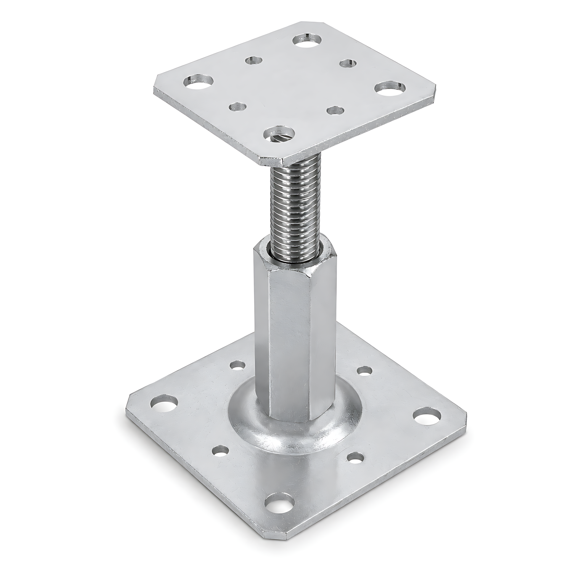 110-150mm Steel Adjustable Timber Post Base 80mm for Decking, Gazebos, Fences, Pergolas, Carports, Canopies, Garden Structures