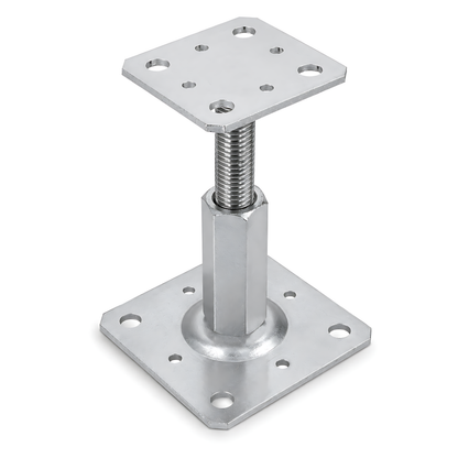 110-150mm Steel Adjustable Timber Post Base 80mm for Decking, Gazebos, Fences, Pergolas, Carports, Canopies, Garden Structures