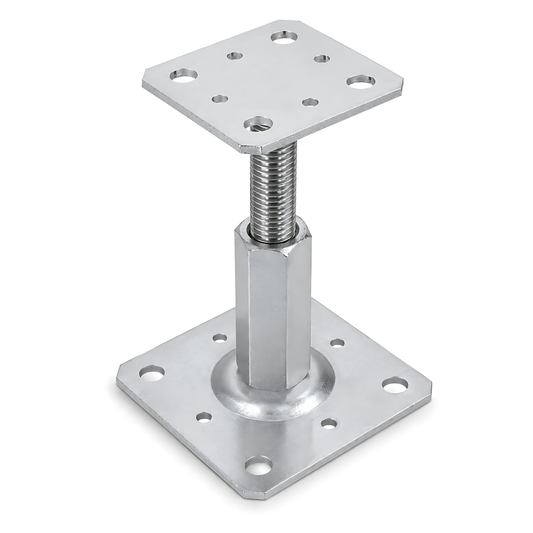 110-150mm Steel Adjustable Timber Post Base 80mm for Decking, Gazebos, Fences, Pergolas, Carports, Canopies, Garden Structures