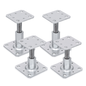 4 x 110-150mm Steel Adjustable Timber Post Base 80mm for Decking, Gazebos, Fences, Pergolas, Carports, Canopies, Garden Structures