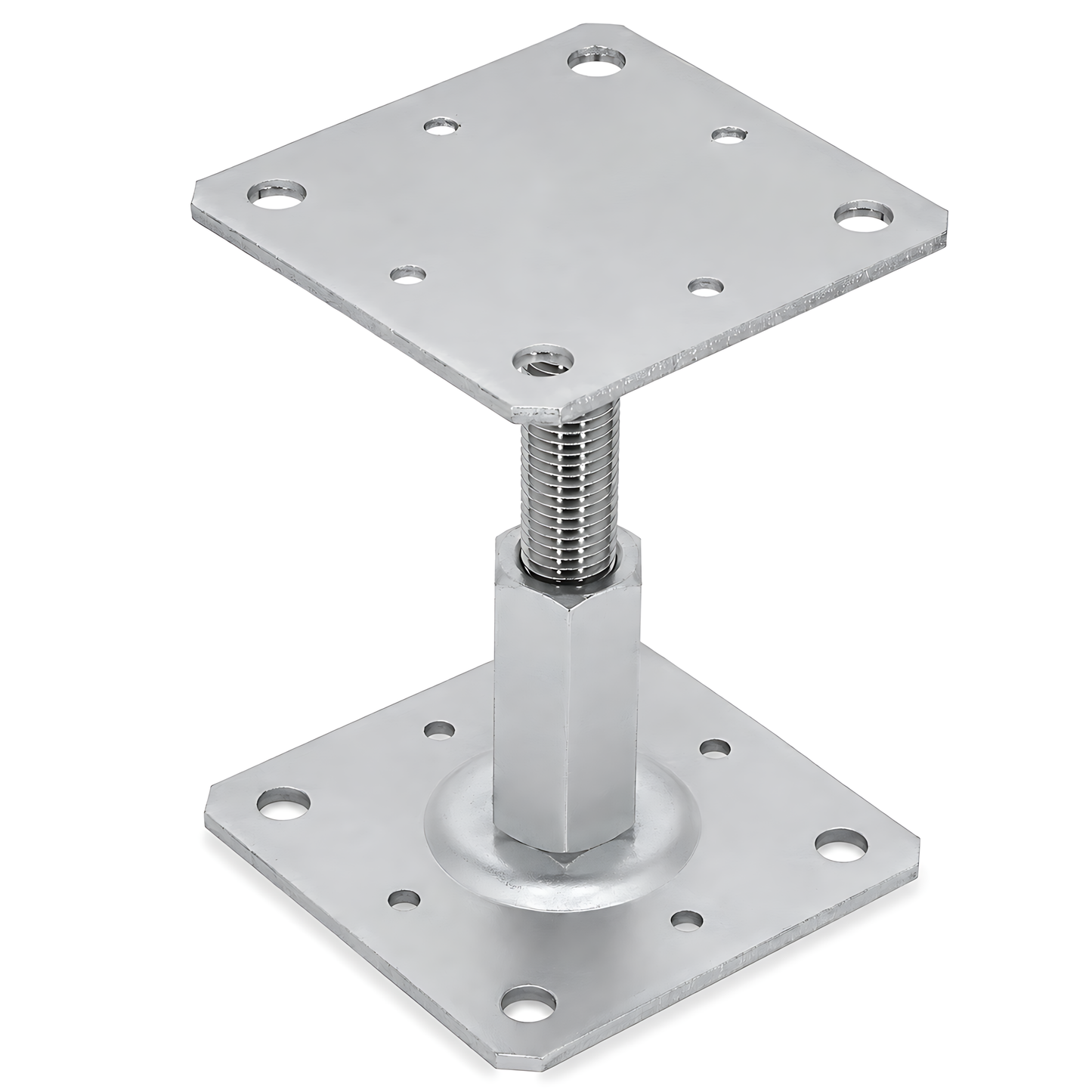 110-150mm Steel Adjustable Timber Post Base 110mm for Decking, Gazebos, Fences, Pergolas, Carports, Canopies, Garden Structures