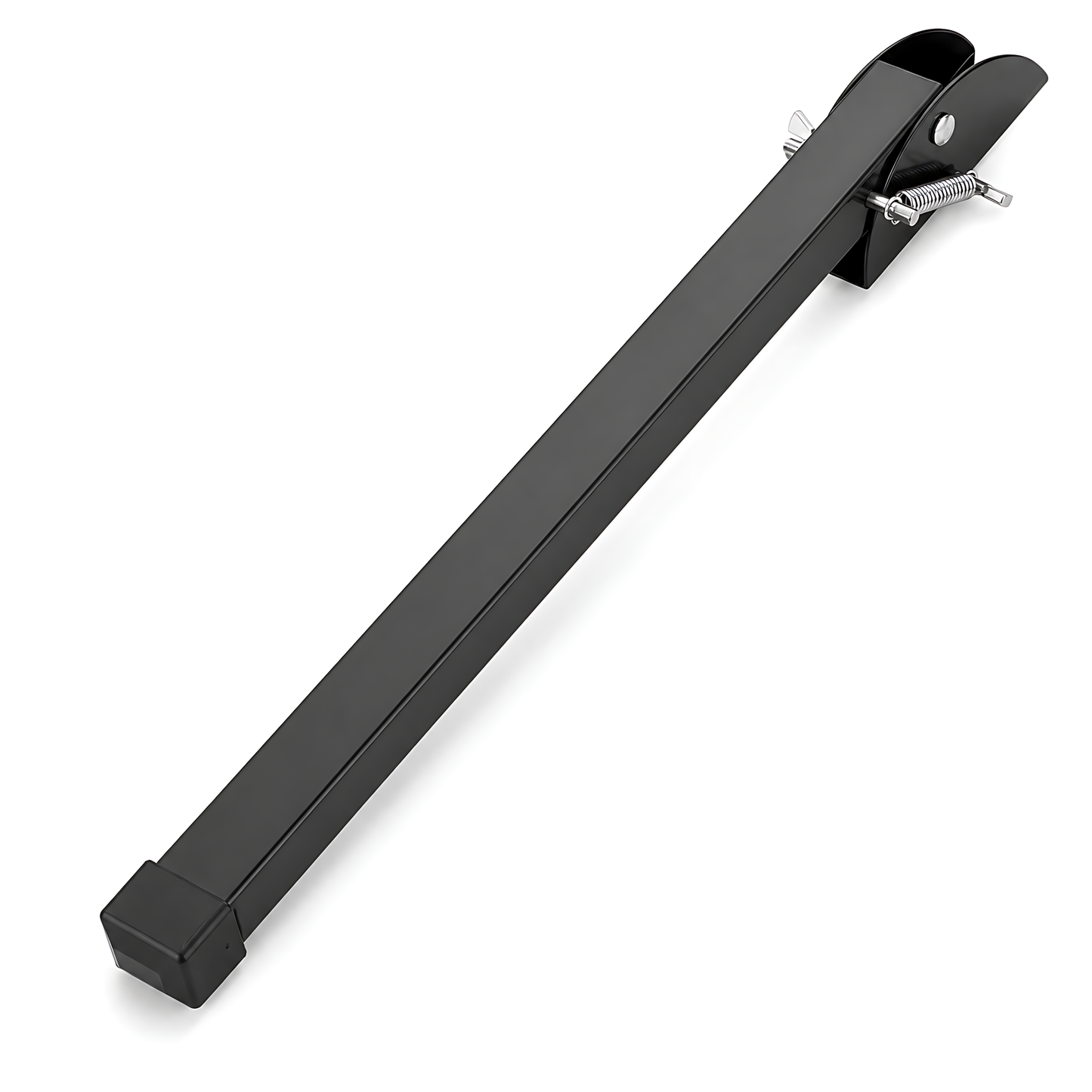Kick Down Door Stop 47cm Black Spring Stay for Garage Doors and Gates, Entrance, Service Doors - Steel Spring Mechanism, Anti-Slip