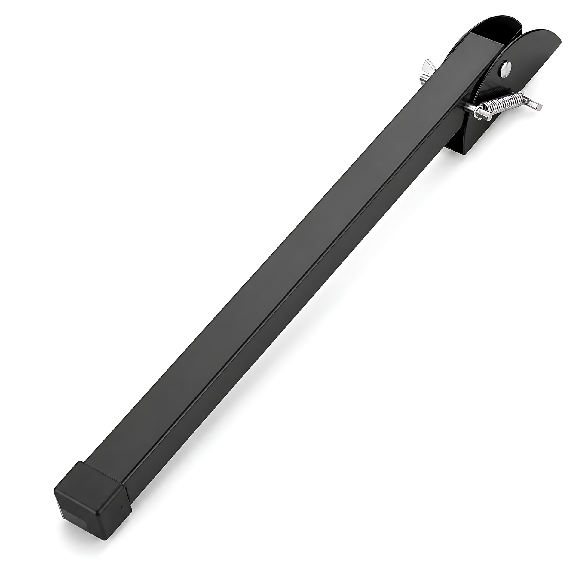 Kick Down Door Stop 47cm Black Spring Stay for Garage Doors and Gates, Entrance, Service Doors - Steel Spring Mechanism, Anti-Slip