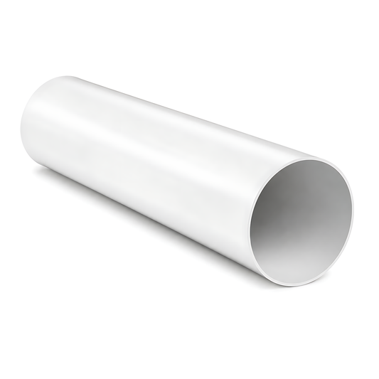 Rigid Round PVC Ventilation Duct 100mm x 500mm for Extractor Fans, Bathrooms, Kitchens, Utility Rooms - 40 C Thermal Resistance