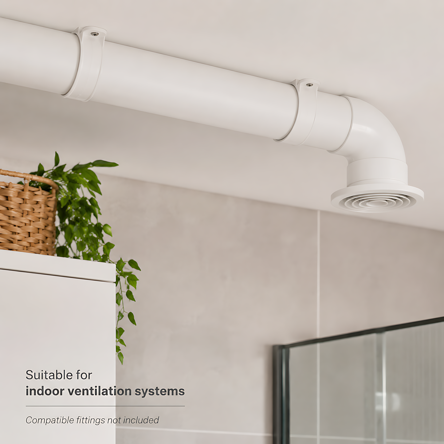 Rigid Round PVC Ventilation Duct 100mm x 500mm for Extractor Fans, Bathrooms, Kitchens, Utility Rooms - 40 C Thermal Resistance