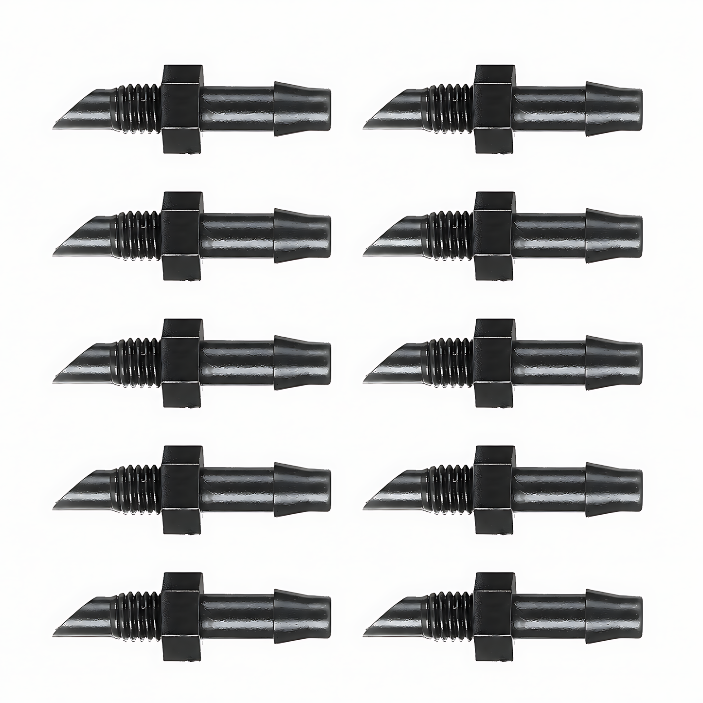 4mm Adaptor Barb x Thread Micro Irrigation Fittings - Pack of 10 Barbed to Threaded Connectors for Drip Line, Micro Tube, Watering