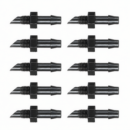 4mm Adaptor Barb x Thread Micro Irrigation Fittings - Pack of 10 Barbed to Threaded Connectors for Drip Line, Micro Tube, Watering